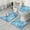 Blue White Tie, variant on Colorful Rainbow Tie Dye Spiral Pattern Bathroom Rugs Sets 3 Piece,Toilet Cover Set,Absorbent Non Slip Bathroom Mats Sets with U-Shaped Contour Rug Toilet Rug Set