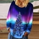 thumbnail image 2 of Camisas casuales de manga larga para mujer, suéter, túnica suelta, blusa con cuello redondo y estampado de árbol de Navidad Fridja fhghd1771, 2 of 4