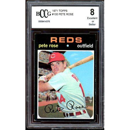 1971 Topps #100 Pete Rose Card BGS BCCG 8 Excellent+