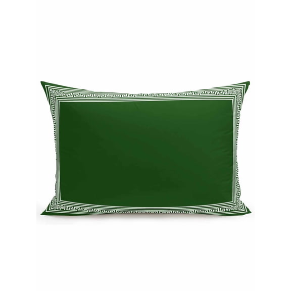 Waterproof Outdoor Throw Pillows with Inserts 12"x20", Green Greek Key Soft Decorative Pillowcases for Couch Bedroom, Geometric Greece Ancient Farmhouse Geo Pillow Covers for Sofa Living Room