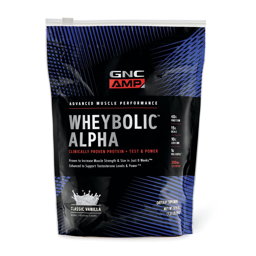 GNC AMP Wheybolic Alpha Whey Protein Powder Classic Vanilla, 9