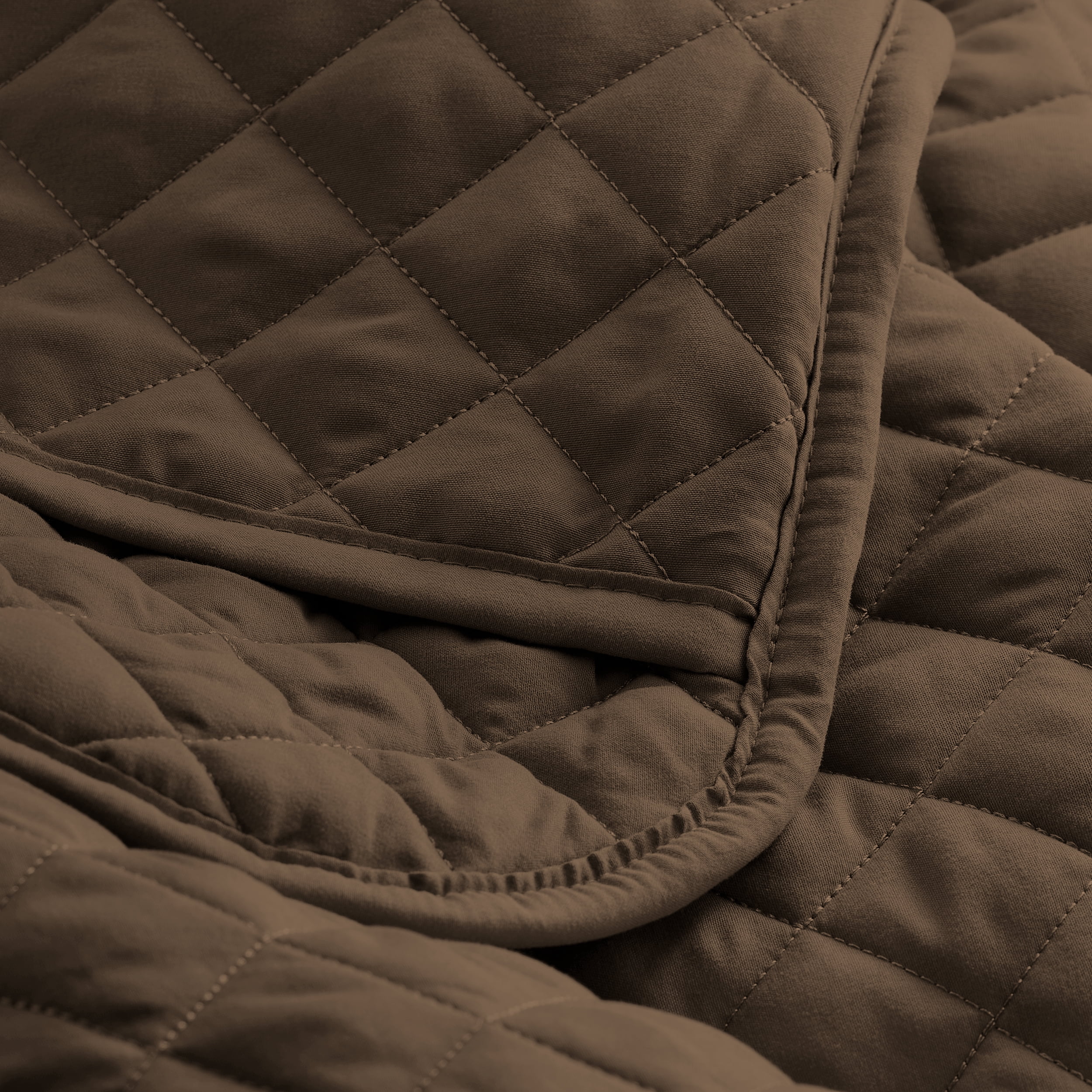 Bare Home Coverlet Set, Full/Queen, Cocoa, 3 Piece