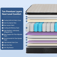 thumbnail image 3 of 14 Inch Full Size Mattress, Hybrid Innerspring Mattresses in a Box – Cooling Gel Memory Foam & Individually Wrapped Coils – Medium Firm, Pressure Relief, CertiPUR-US Certified, 3 of 6