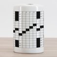 thumbnail image 2 of Word Search Puzzle Ceramic Toothbrush Holder, Blank Newspaper Style Crossword Theme Numbers in Word Grid, Decorative Versatile Countertop for Bathroom, 4.5" X 2.7", Black and White, 2 of 4