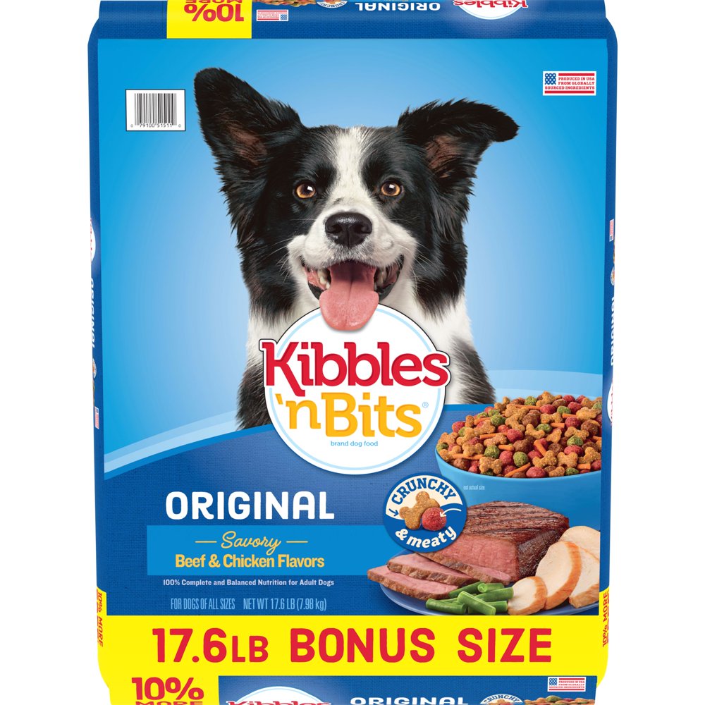 Kibbles 'n Bits Original Savory Beef & Chicken Flavors Dry Dog Food, 17