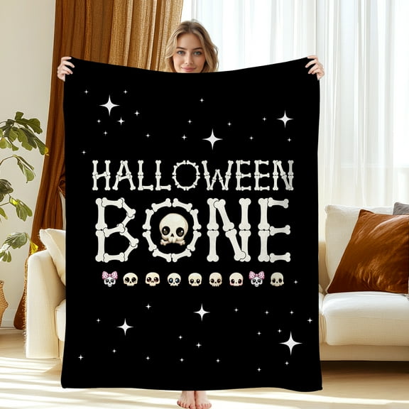 Halloween Throw Blanket 30" x 40" - Soft Flannel Blanket, Cozy Plush for Couch, Sofa & Bed, Fall Winter Decor, for Kids & Adults