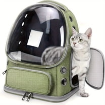 Cat Backpack Carrier for Cats and Small Dogs, Breathable Cat Bubble Backpack, Airline Approved Pet Travel Carrier for Hiking Camping Outdoor(Green)