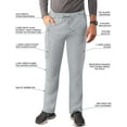 thumbnail image 3 of Adar Addition Scrubs for Men - Slim Leg Cargo Drawstring Scrub Pants - A6106 - Silver Gray - XS, 3 of 8