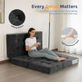 thumbnail image 6 of BYBYME 6 Inch Tri-Fold Mattress,Chenille Folding Mattress Made of Whole Block of Foam,Memory Foam Mattress Topper,Great for Sleeping,Camping,DGrey,Full, 6 of 9