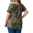 thumbnail image 5 of a.Jesdani Womens Plus Size Tunic Tops Short Sleeve Casual Floral Henley Shirts m-4x, 5 of 11