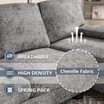 thumbnail image 5 of Furmax U-Shaped Sectional Sofa with Chaise, 4 Seats Chenille Fabric Sofa for Living room, New Gray, 5 of 8