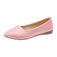 thumbnail image 5 of Womens Leather Pointed Toe Ballet Flats Shoes Low Wedges Slip On Loafers Comfortable Non Slip Dressy Shoes Pink Size 9.5, 5 of 6