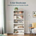 thumbnail image 5 of LINSY HOME 68in 5 Tier Bookshelf, Tall Bookcase Shelf Storage Organizer, Modern Book Shelf for Bedroom, Living Room and Home Office, White Oak, 5 of 10