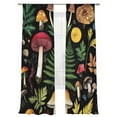 thumbnail image 6 of Retro Mushroom Sheer Curtains for Living Room Bedroom Spring Summer Botanical Leaves Black Sheer Curtains 96 Inch Long 2 Panels Set Light Filtering Curtain Window Treatments Drapes for Dining Room, 6 of 6