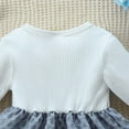thumbnail image 5 of Little Girl Dresses Long Sleeve Ruffle Layered Cute Bow Princess Dress with Headband Birthday Party Dresses Grey,2-3Y, 5 of 5