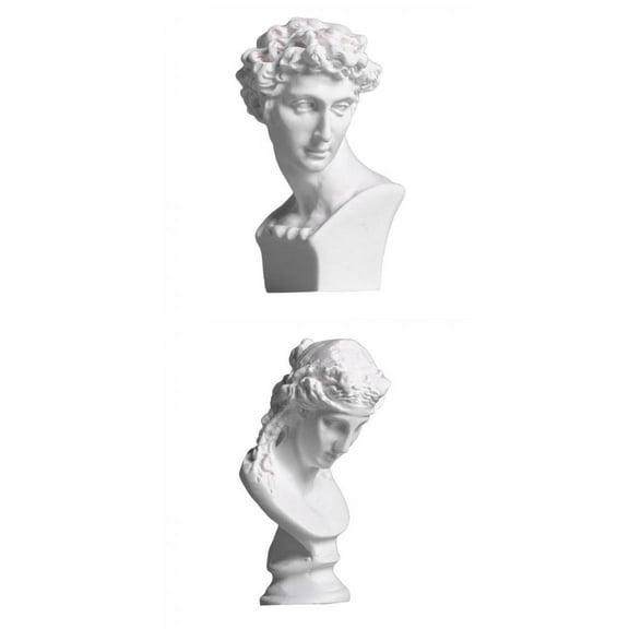 2pcs Abstract Creative Greek Figurines Bust Art Mythology Statues Crafts Miniature Sculpture Living room and home Decor