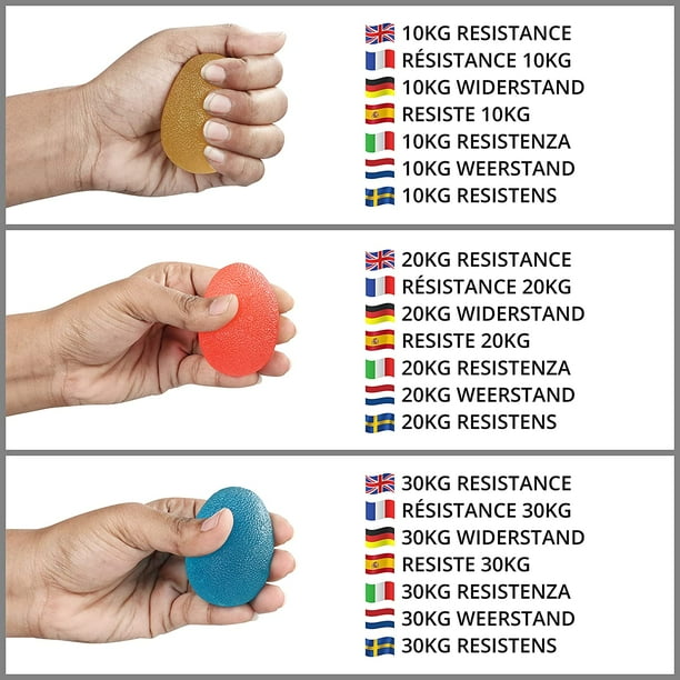 3 Piezas Pelota Antiestrés, Pelota Ejercicio Manos, 3 Niveles Pelota Rehabilitacion Mano, Anti Estrés Bolas Para Mano Para Capacitación En Rehabilitación Y Alivio Del Estrés