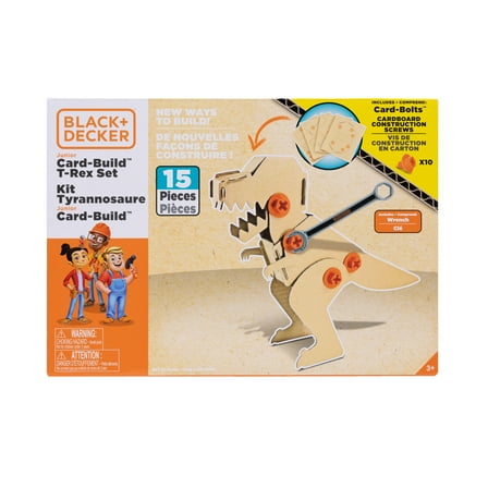 Black & Decker T-Rex Card Build Kit with Interactive Toys and Educational Features