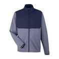 thumbnail image 4 of CORE365 CE74 Men's Venture Heathered Stripe Hybrid Jacket-Classic Navy/ White-4XL, 4 of 6
