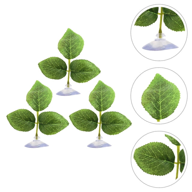 Minkissy 3Set Fishtank Plants Plastic Realistic Design Green for Garden Decoration