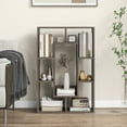 thumbnail image 2 of Costway 7-Cube Geometric Bookshelf with Anti-Toppling Device Modern Open Bookcase Grey, 2 of 10