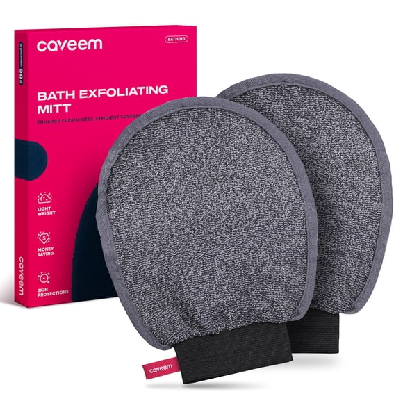 Caveem - Manopla exfoliante corporal para exfoliación profunda, manopla exfoliante coreana, exfoliante corporal turco para eliminar la piel muerta, suave y ligero guante de baño de lufa para ducha (pa