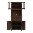 thumbnail image 6 of Home Source Espresso Microwave Stand with Top and Bottom Cabinets, 6 of 6