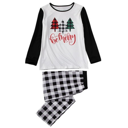 

SUNSIOM Christmas Pajamas for Family Christmas Tree Printed Long Sleeve Christmas Pajama for Women Men Girl Boy PJs