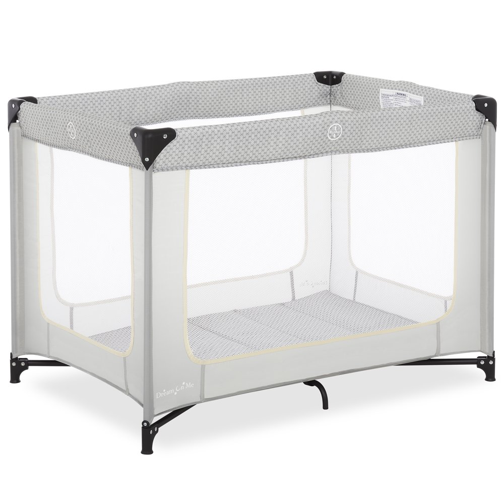 Dream On Me Zoom Portable Playard In Light Grey 29" Tall Easy and