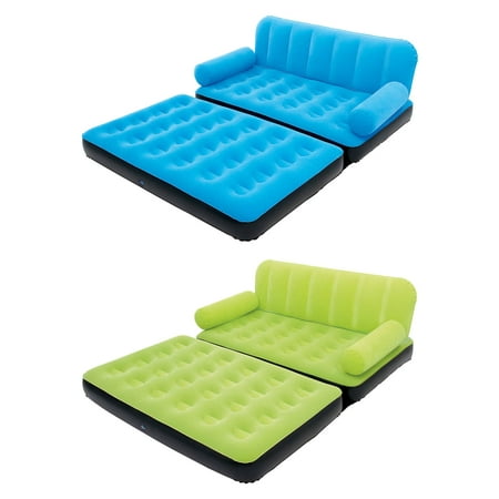 Bestway Multi-Max Inflatable Air Couch Double Bed with Pump, Blue & Green (Best Way To Clean Sofa)