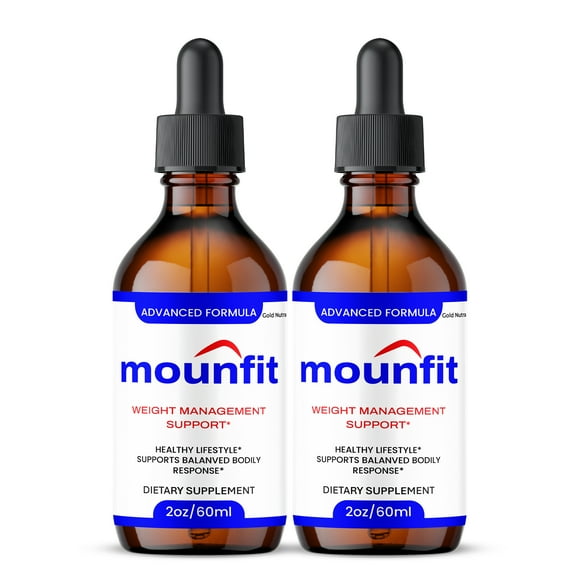 Mounfit Drops Liquid Supplement, Moun fit All Natural Formula for Men and Women, Made in USA, Maximum Strength (2 Pack)