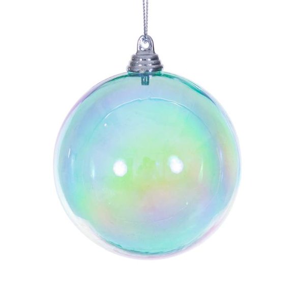 Vickerman MC250042W 3 in. Teal Iridescent Ball Ornament - 6 per Bag