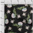 thumbnail image 1 of oneOone Cotton Poplin Twill Black Fabric Leaves & Flower Floral Quilting Supplies Print Sewing Fabric By The Yards 56 Inches Wide, 1 of 4