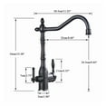 thumbnail image 6 of Golden Luxury Kitchen Pure Water Sink Faucet Two Ceramic Handles Water Purification Hot and Cold Water Mixer Taps Deck Mounted ,Effortless Installation, 6 of 7