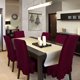 thumbnail image 3 of 4Uds Volantes Falda Extensible Comedor Silla Fundas Super Ajustado Silla Protector Hogar Decoraciones borgoña, 3 of 9