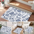 thumbnail image 5 of Boho Blue Floral Bathroom Mats 2x3 FT,Non Slip Small Kitchen Mat,Vintage Farmhouse Paisley Plant Leaf Washable Soft Backed Front Door Throw Rugs Non-Shedding Indoor Outdoor Doormat for Entryway Sink, 5 of 8