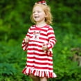 thumbnail image 5 of AnnLoren Girls Boutique Red Stripe Christmas Rudolf the Reindeer Swing Dress, 5 of 7