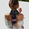 thumbnail image 5 of Xecao Rainbow Glitter Pattern Large Satin Head Scarf - Satin Hair Scarves Silk Bandana Scarf Headscarf Silk Feeling Scarf for Women, 5 of 6
