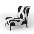 thumbnail image 3 of Designart "Black Circles Pattern" Upholstered Patterned Accent Chair and Arm Chair, 3 of 5