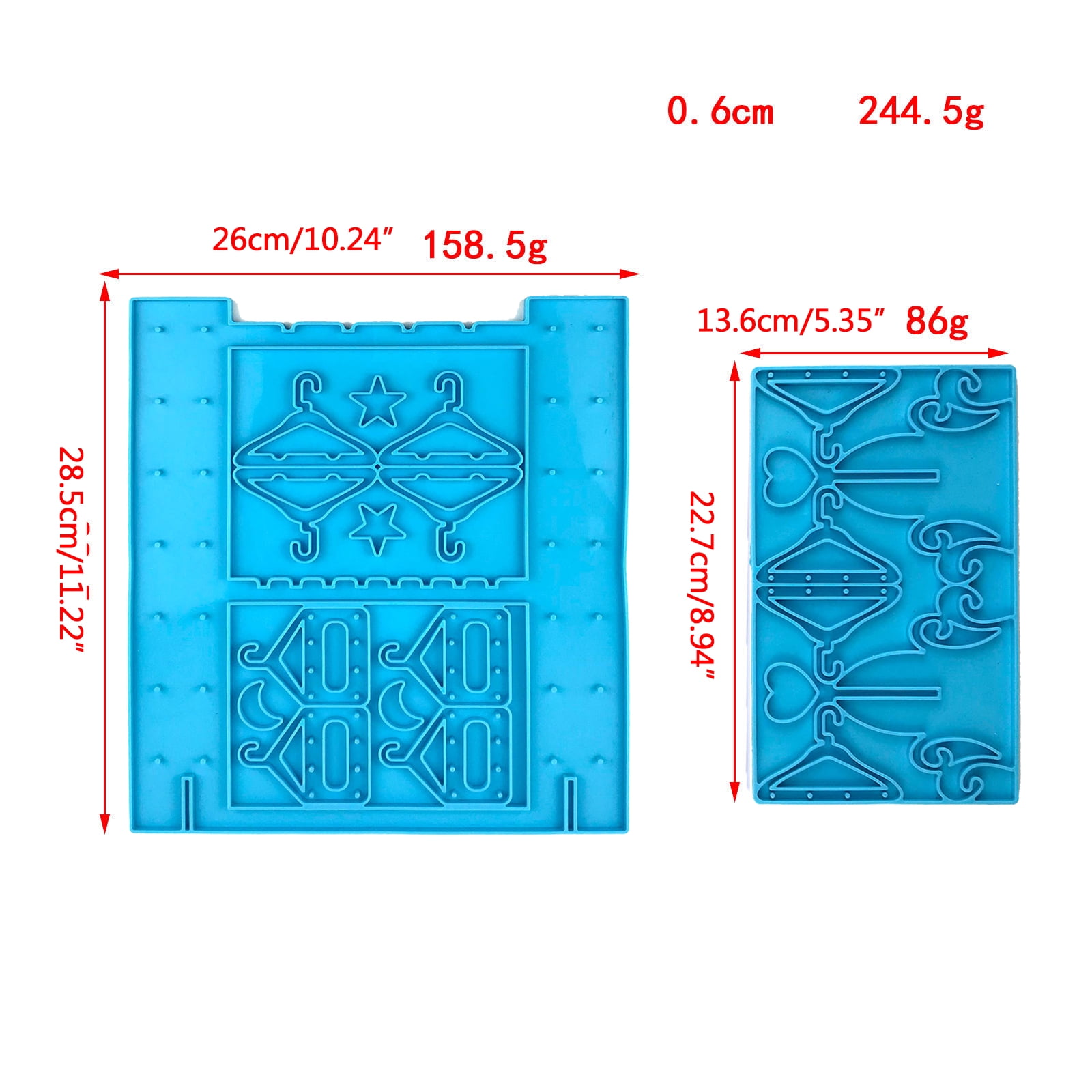 Oasiva 2 Pcs Earring Display Stand Moulds Set Hanger Shaped Jewelry Organizer Holder Mold Earrings Rack Silicone Molds