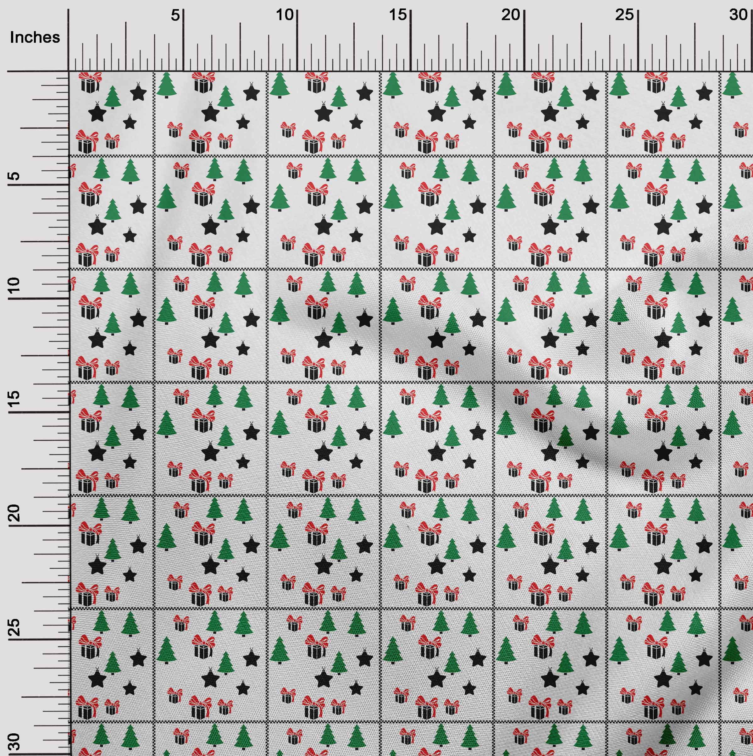 oneOone Cotton Poplin Twill White Fabric Merry Christmas Quilting Supplies Print Sewing Fabric By The Yard 56 Inch Wide-F92