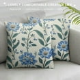 thumbnail image 3 of MLJA Blue Floral Block Print Pillow Covers Light Blue Green Chinoiserie Flowers Birds Decorative Pillows Outdoor Farmhouse Cushion Case Pillowcase for Sofa Bed Room Decor, 3 of 5