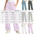 thumbnail image 4 of Women's Cargo Pants, Wide Leg Pants with Elastic Waist, Drawstring & Pockets, Outdoor Hiking Athletic Gym Wear | VerBelle,Army Green L, 4 of 6