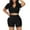 Black, variant on Idoravan Women Sets Clothing Clearance Womens Sportswear 2 Piece Set Workout Short Sleeve Exercise Zipper Yoga Clothes