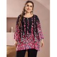 thumbnail image 1 of U.Vomade Nouvelles Chemises pour Femmes Grande Taille Manches Longues Col Rond Imprimé Floral Chemises Décontractées Amples Hauts Surdimensionnés pour Femmes, 1 of 2