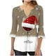 thumbnail image 1 of Camisetas con Cuello en V Mujeres Moda Impresa 3/4 Mangas Blusa, Top Cómodo Casual para el Hogar Y Diario, 1 of 4