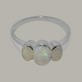 thumbnail image 5 of LBG British Made 925 Sterling Silver Real Natural Opal Womens Statement Ring - 33 size options - Size 8, 5 of 6