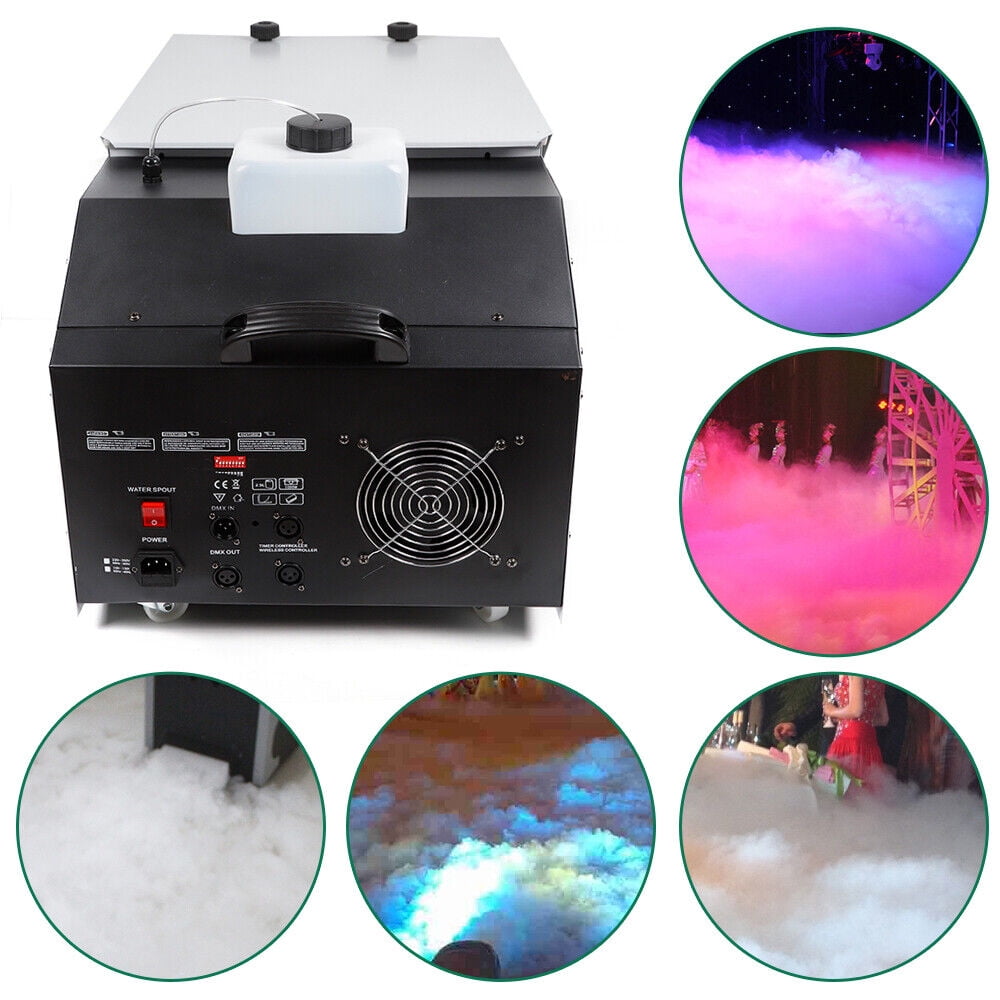 Fichiouy Stage Smoke Machine Wireless Remote Control and DMX512 Control Automatic Fog Machine for Parties, Weddings Stage