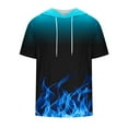thumbnail image 2 of DDAPJ pyju Fashion Hoodie for Men Flame 3D Printed Short Sleeve Hooded T-shirt Casual Athletic Drawstring Sweatshirts Blue S, 2 of 4