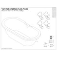 thumbnail image 4 of Aqua Eden VCT7DE7232NL0 72" Cast Iron Oval Double Ended Clawfoot Tub (7" Faucet Drillings), White/Matte Black, 4 of 6